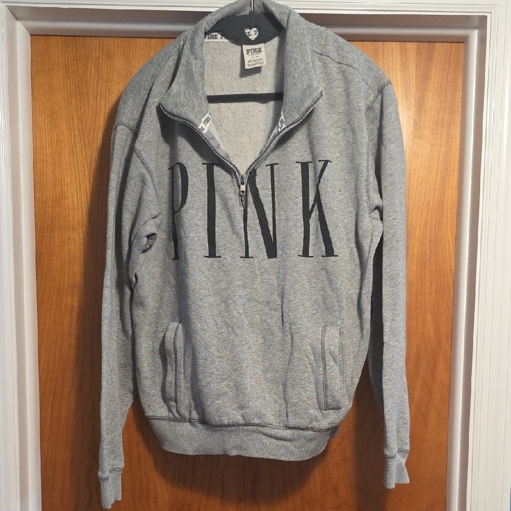 PINK Victoria's Secret Gray Zip Up Sweater
